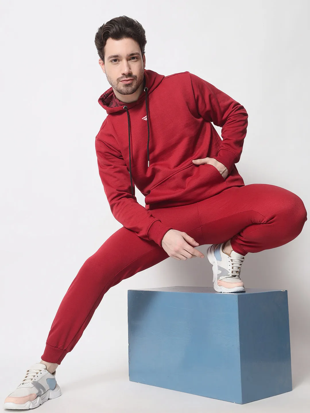 || RED THERMAL CO-ORD SET (HOODIE AND JOGGER COMBO) ||