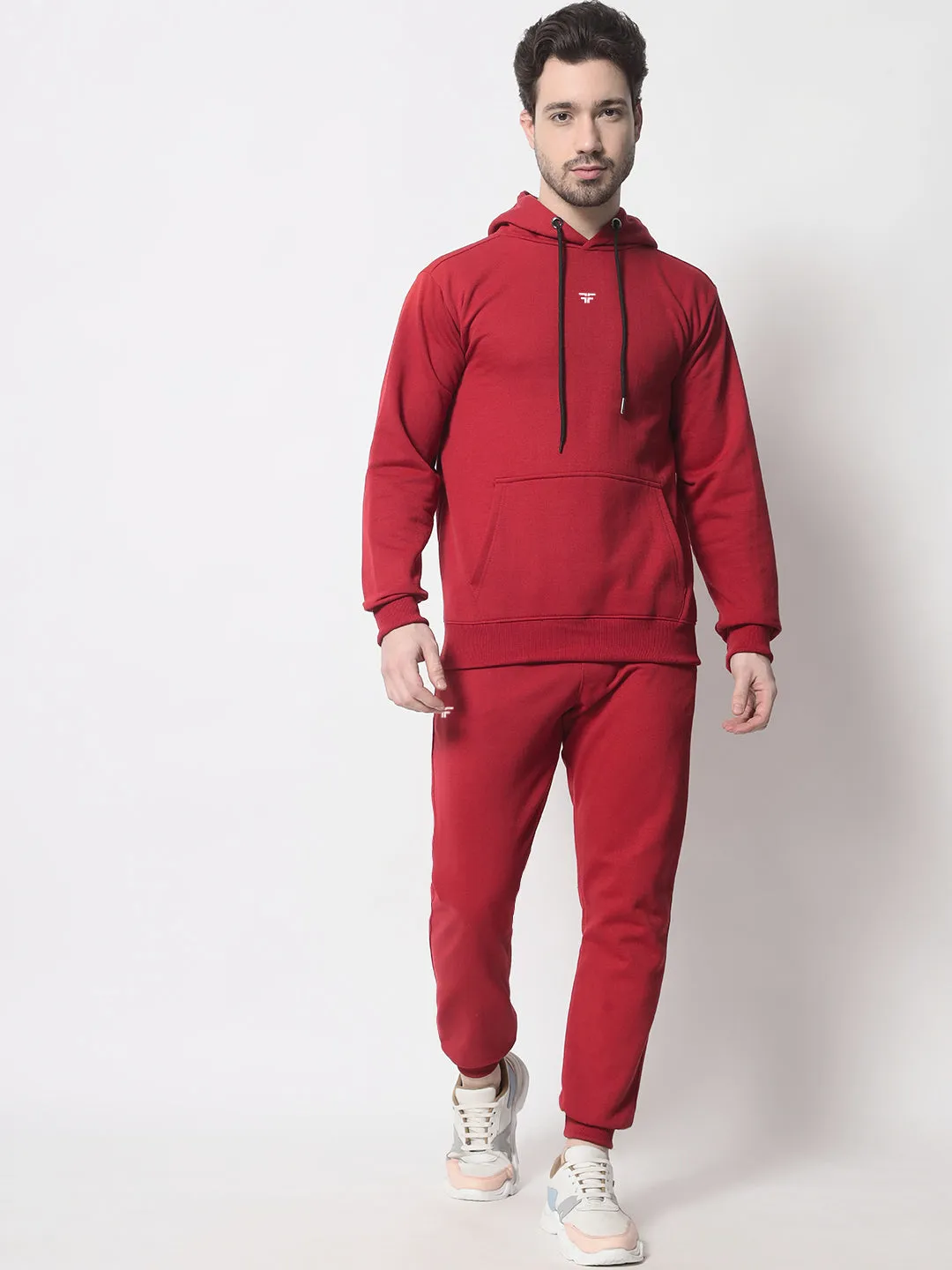 || RED THERMAL CO-ORD SET (HOODIE AND JOGGER COMBO) ||