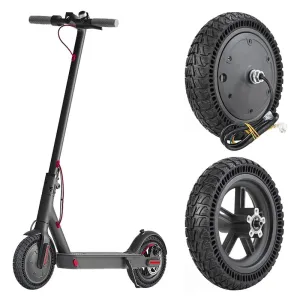 1 Pair 9-Inch Solid Tire for Xiaomi M365 / 1S / Lite E-Bike, Electric Scooter 250W Front Wheel Motor Hub and Rear Wheel Hub Assembly