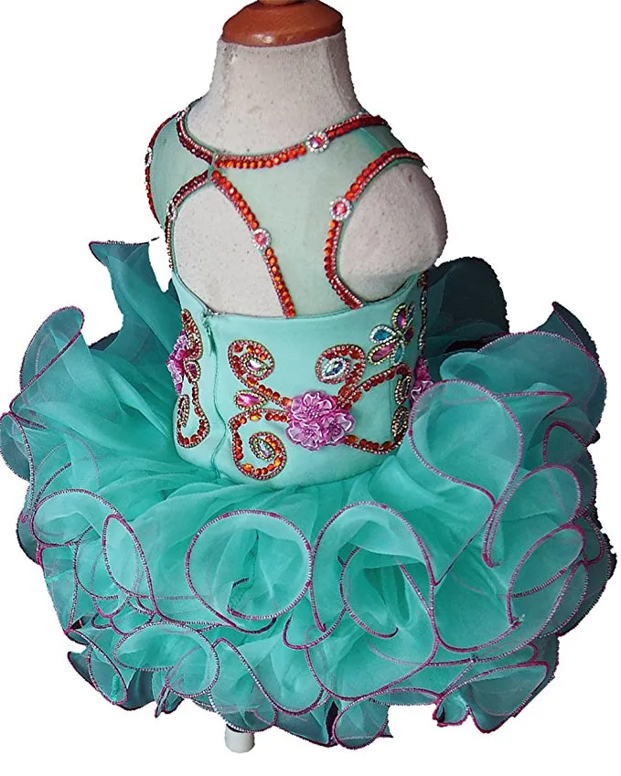 16 color-- Jennifer Wu Toddler Glitz Mint Cupcake Pageant Dress