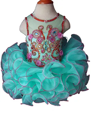 16 color-- Jennifer Wu Toddler Glitz Mint Cupcake Pageant Dress