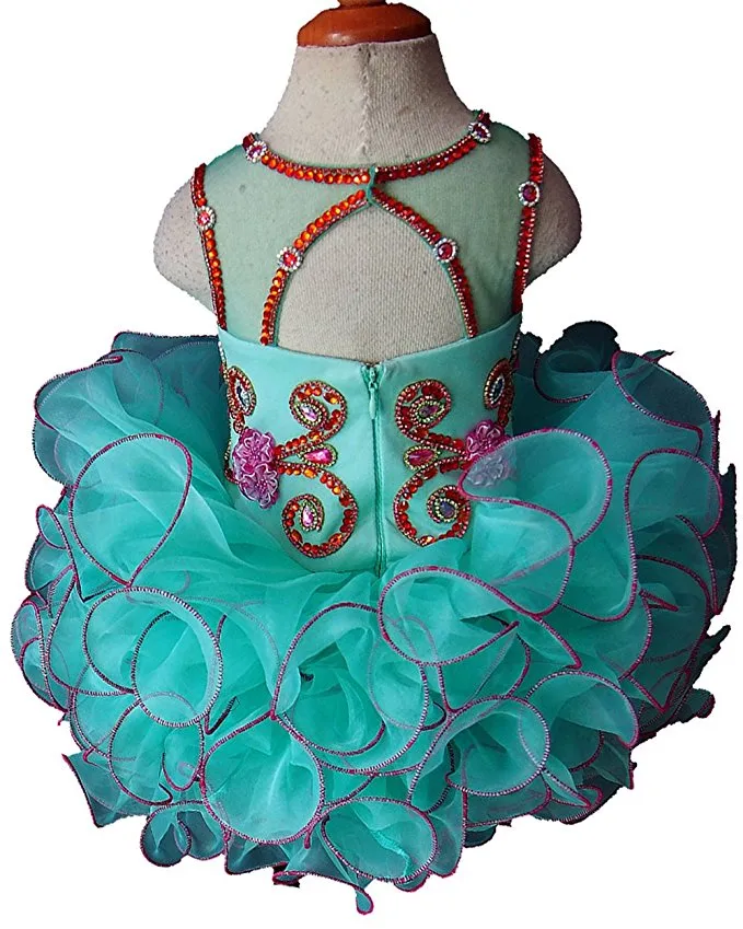 16 color-- Jennifer Wu Toddler Glitz Mint Cupcake Pageant Dress