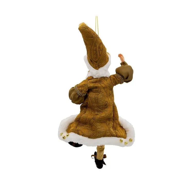 16" Kringle Klaus Fortune Gold Elf Ornament