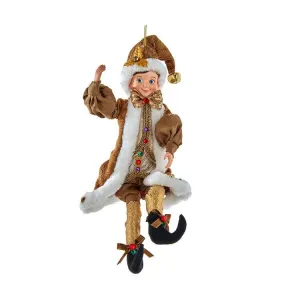 16" Kringle Klaus Fortune Gold Elf Ornament