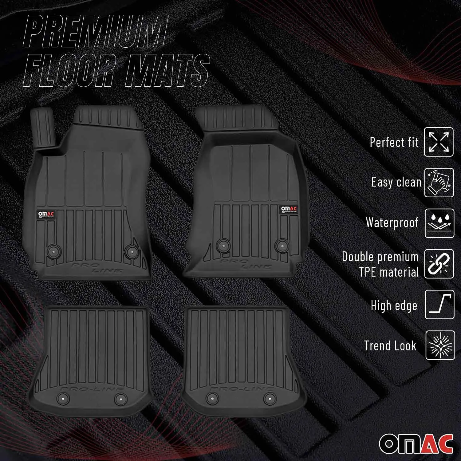 1996-2001 Audi A4 Sedan Wagon Premium Floor Mats Liners Full Set All Weather Heavy Duty