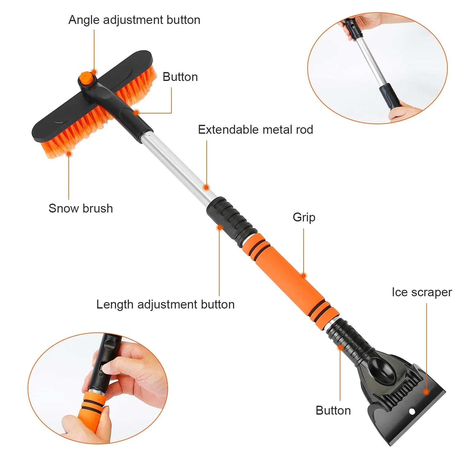 3-in-1 Extendable Windshield Ice Scraper
