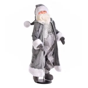 36" Silver Sleigh Bells Santa Doll Stand
