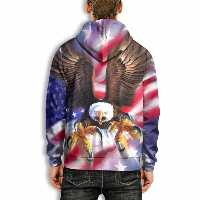 3D Print Hoodies with Eagle Print