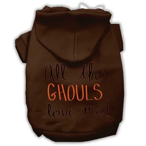 All The Ghouls Screenprint Dog Hoodie Brown L (14)