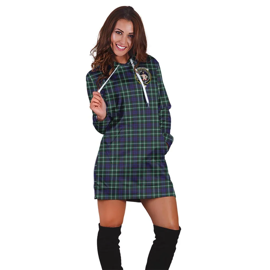 Allardice Tartan Hoodie Dress with Family Crest