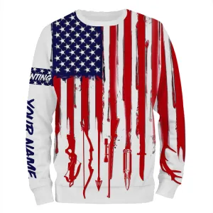 American Flag Hunting Tools Sweatshirt Hoodie Shirt Personalized Gift For Hunter