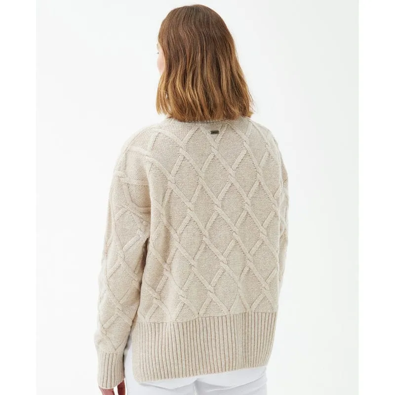 Barbour Perch Ladies Roll Neck Jumper - Oatmeal