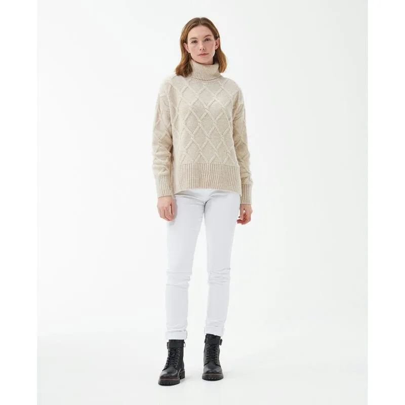 Barbour Perch Ladies Roll Neck Jumper - Oatmeal