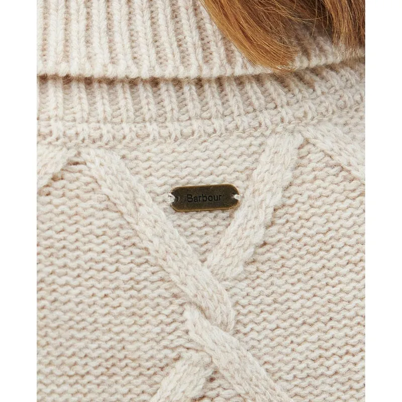 Barbour Perch Ladies Roll Neck Jumper - Oatmeal