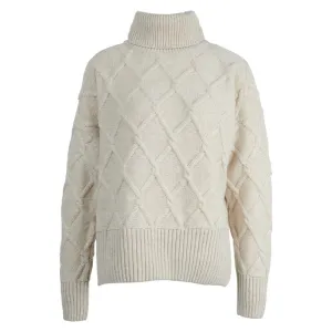 Barbour Perch Ladies Roll Neck Jumper - Oatmeal