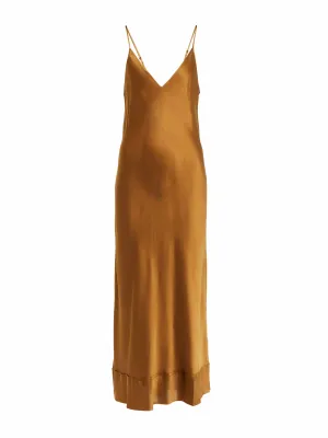Bella silk satin slip dress