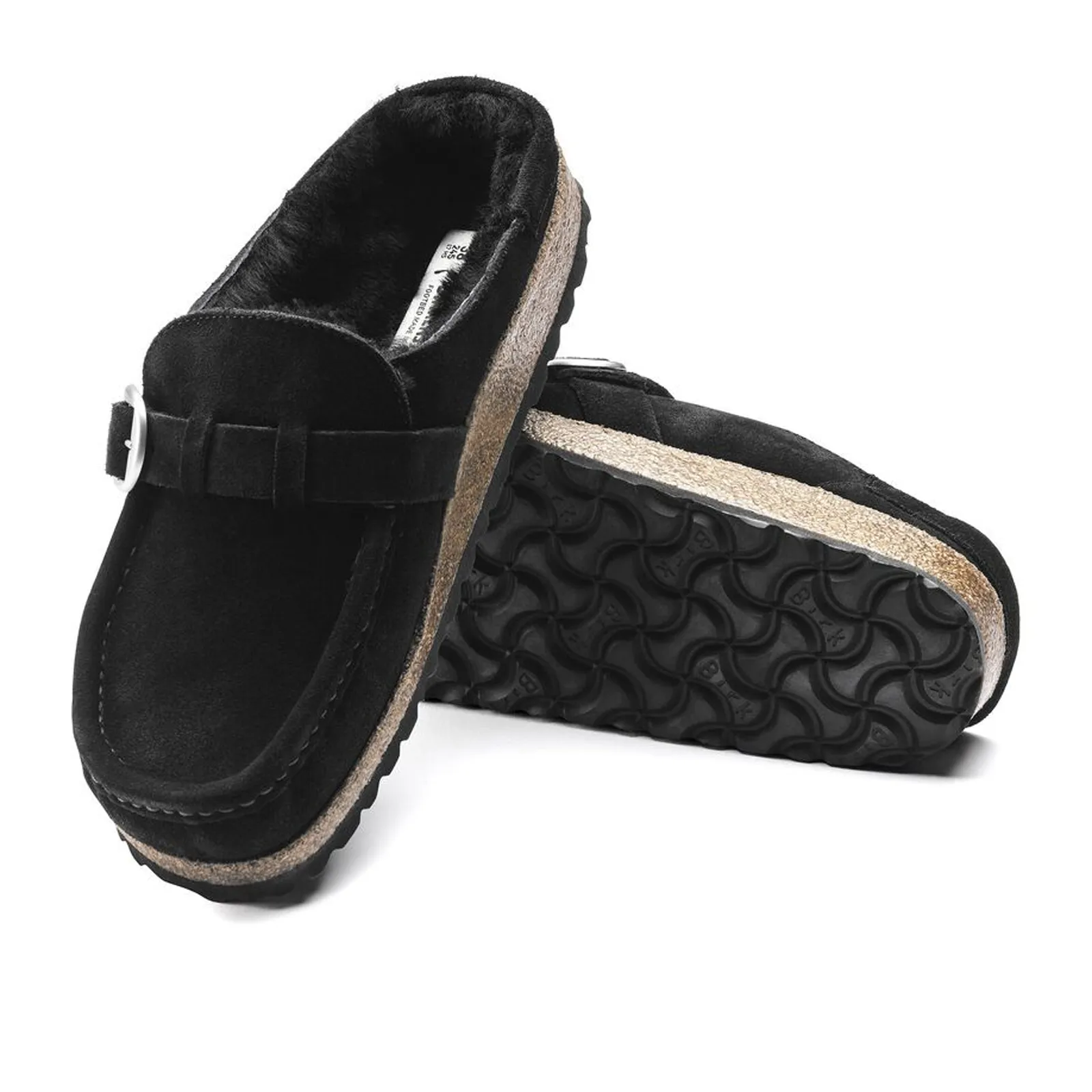 Birkenstock Buckley Clog (Women) - Black Suede/Black Shearling
