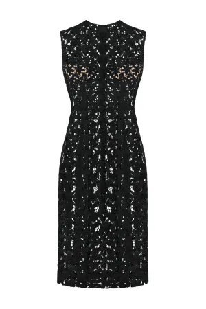 BLACK FLORAL MIDI DRESS