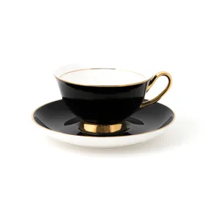 Black Teacup and Saucer