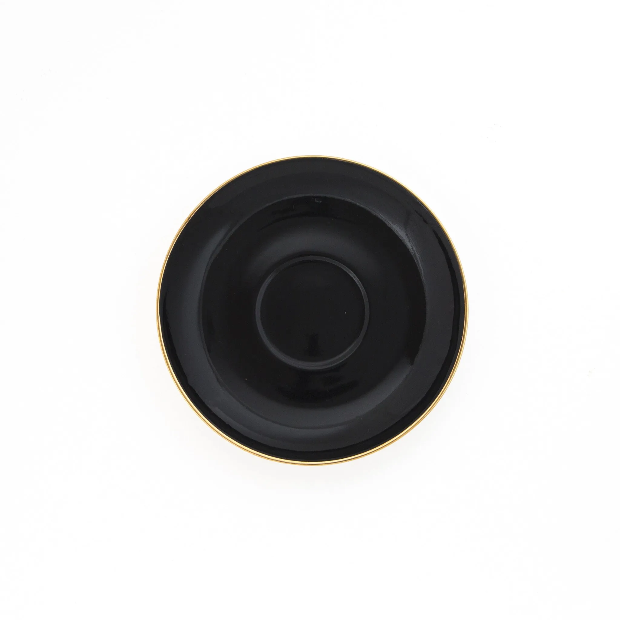 Black Teacup and Saucer