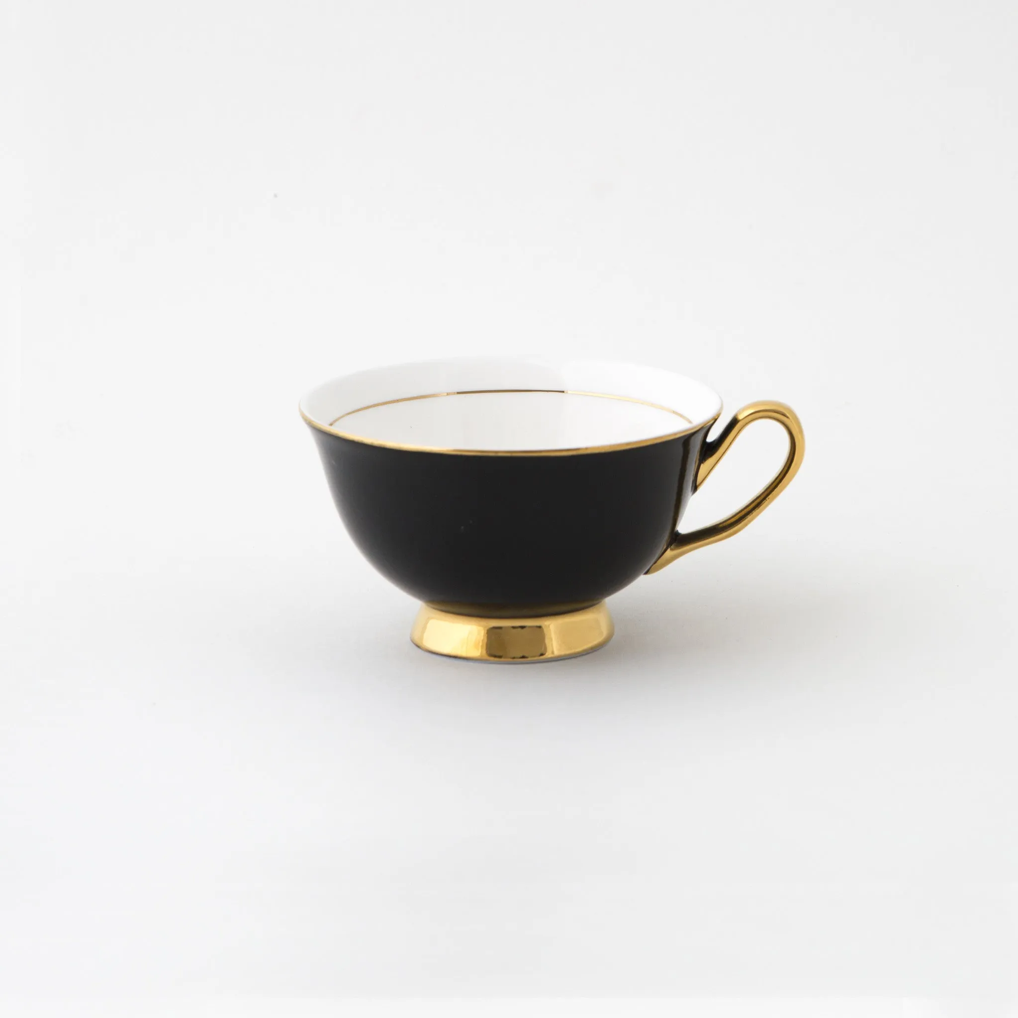 Black Teacup and Saucer