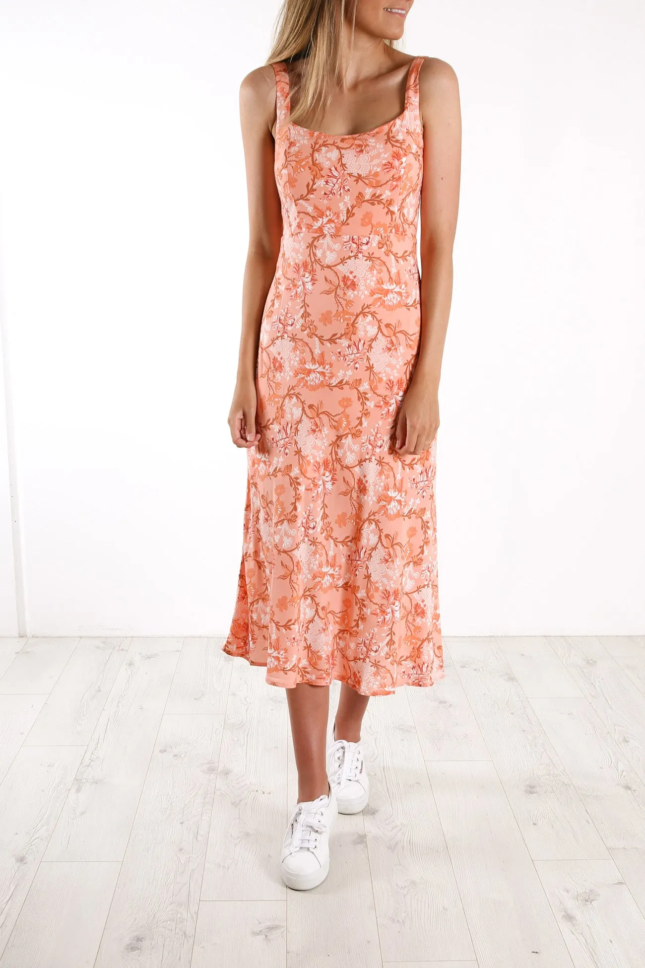 Blossom Midi Dress Peach