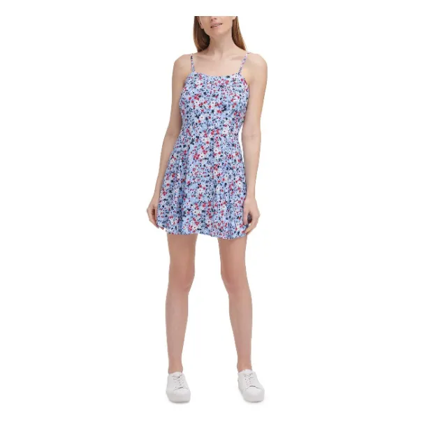 CALVIN KLEIN JEANS Women's Mini Summer Dress in Light Blue