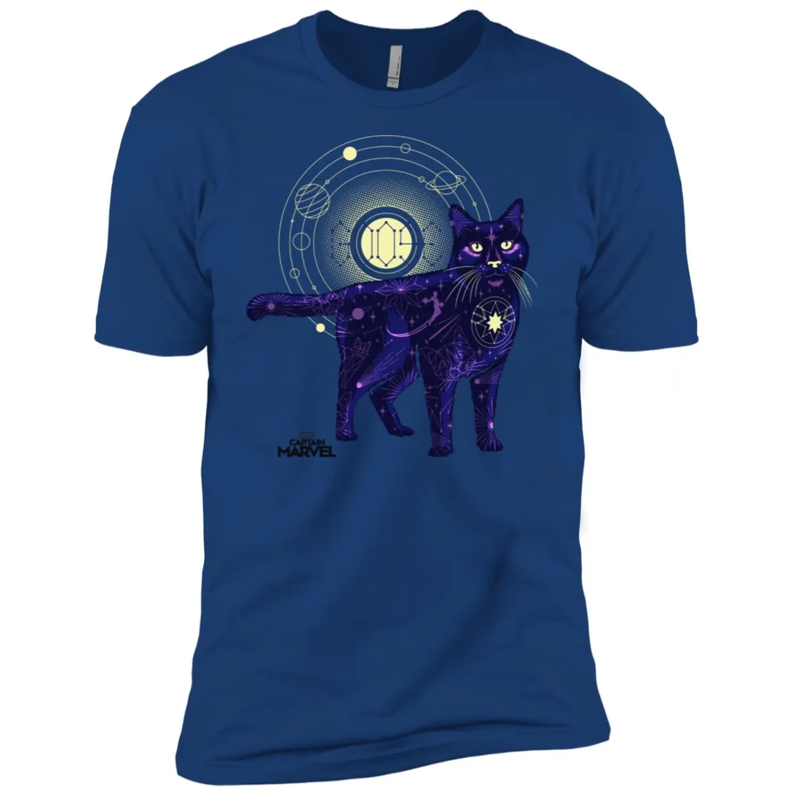 Captain Marvel Movie Goose Geometric Galaxy Men Short Sleeve T-Shirt