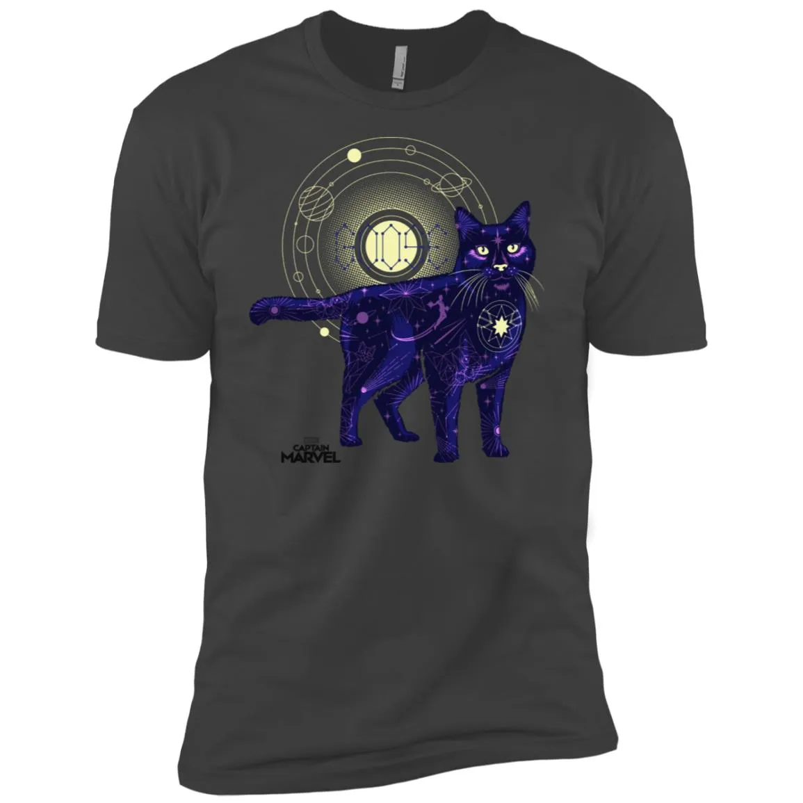 Captain Marvel Movie Goose Geometric Galaxy Men Short Sleeve T-Shirt