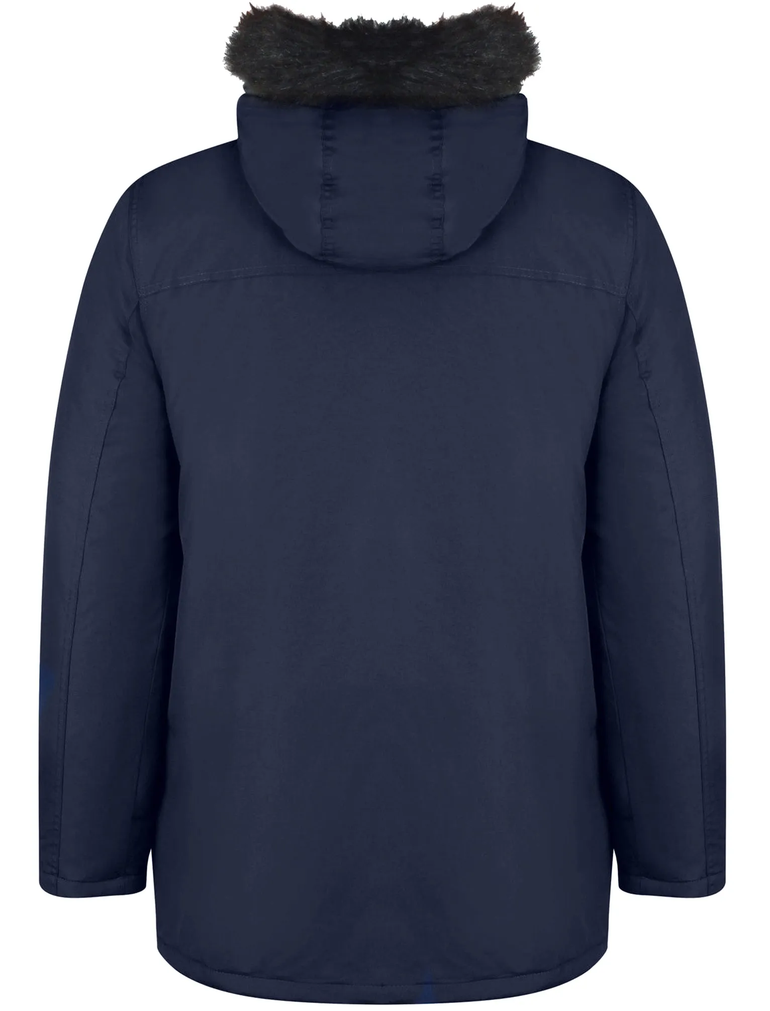 Carmine Fur Trim Hooded Parka Jacket in Midnight Blue - Tokyo Laundry