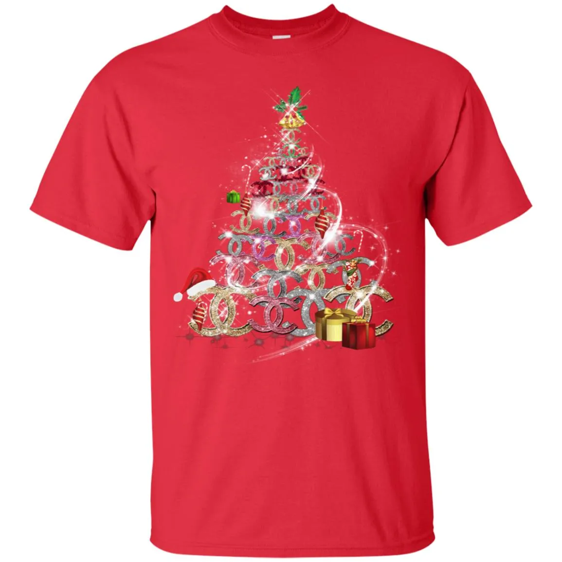 Chanel Christmas Tree T-shirt Men Cotton T-Shirt