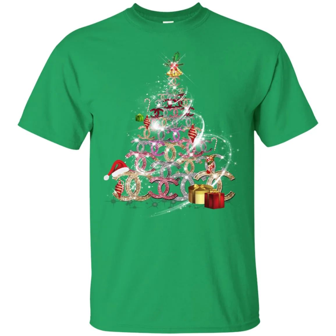 Chanel Christmas Tree T-shirt Men Cotton T-Shirt