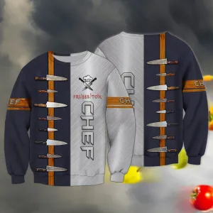 Chef Cook Prusseiton Knife Metal 3D Sweatshirt Hoodie, Gift for Chef Sweatshirt Christmas