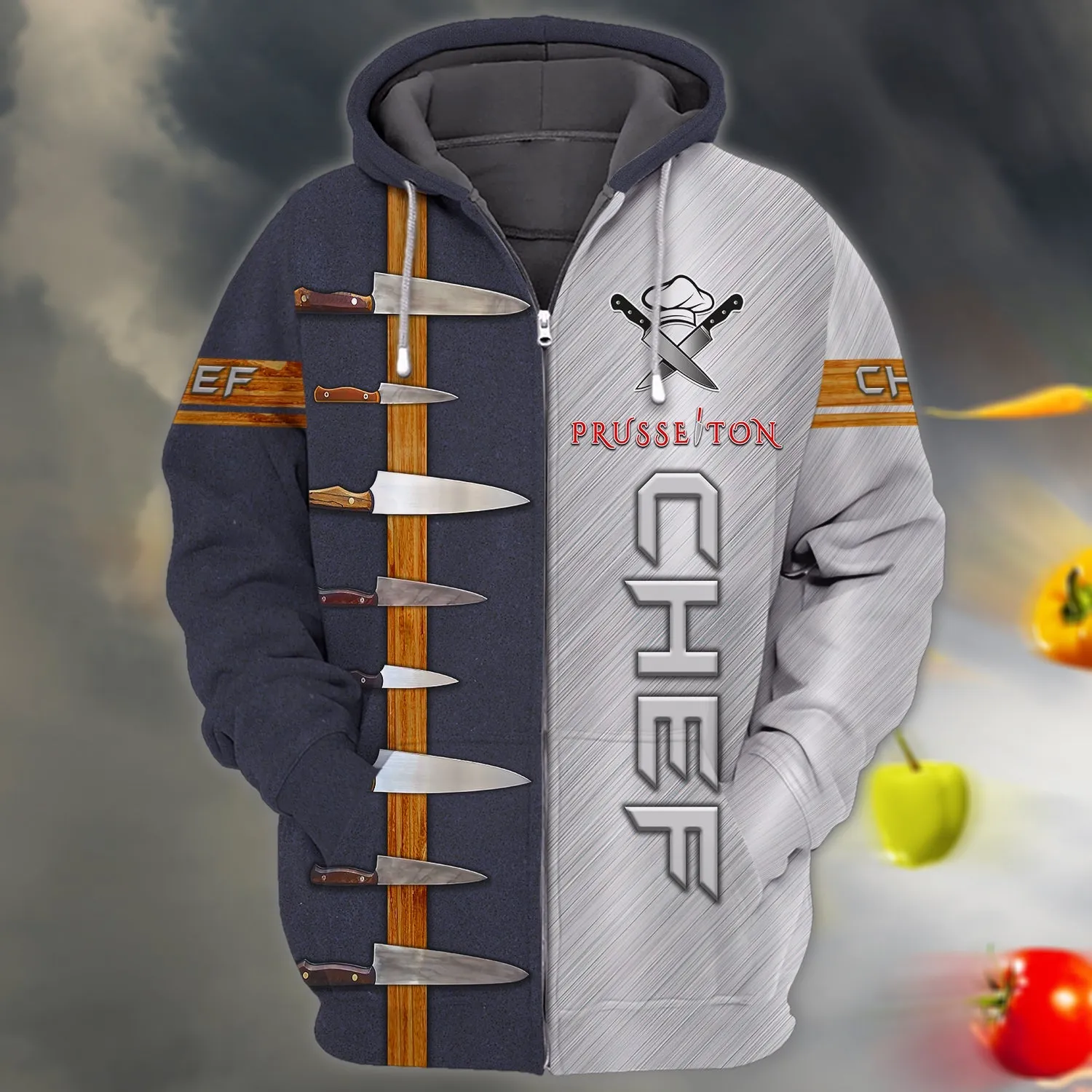 Chef Cook Prusseiton Knife Metal 3D Sweatshirt Hoodie, Gift for Chef Sweatshirt Christmas