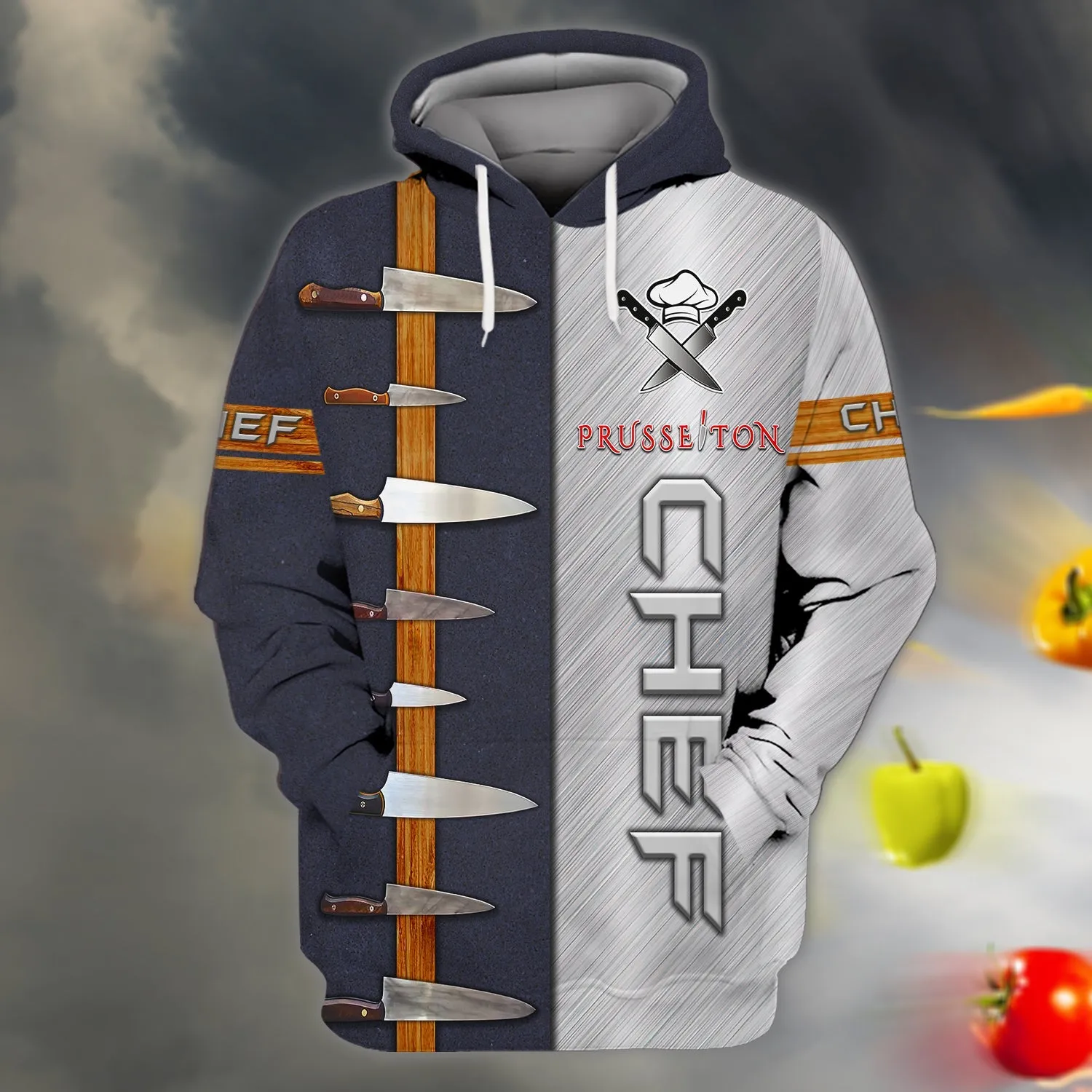 Chef Cook Prusseiton Knife Metal 3D Sweatshirt Hoodie, Gift for Chef Sweatshirt Christmas