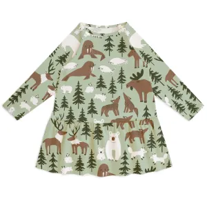 Chicago Dress - Northern Animals Pale Green