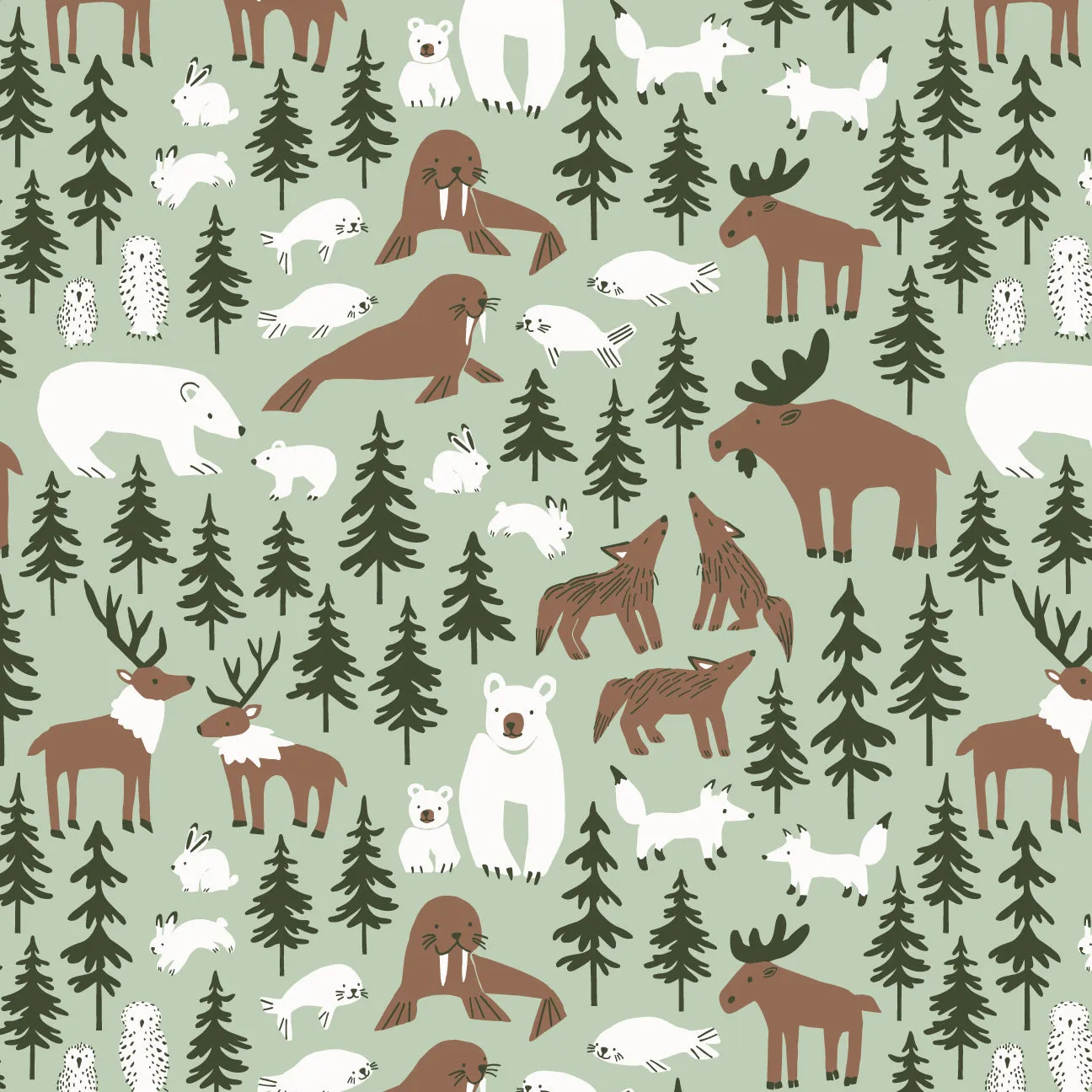 Chicago Dress - Northern Animals Pale Green