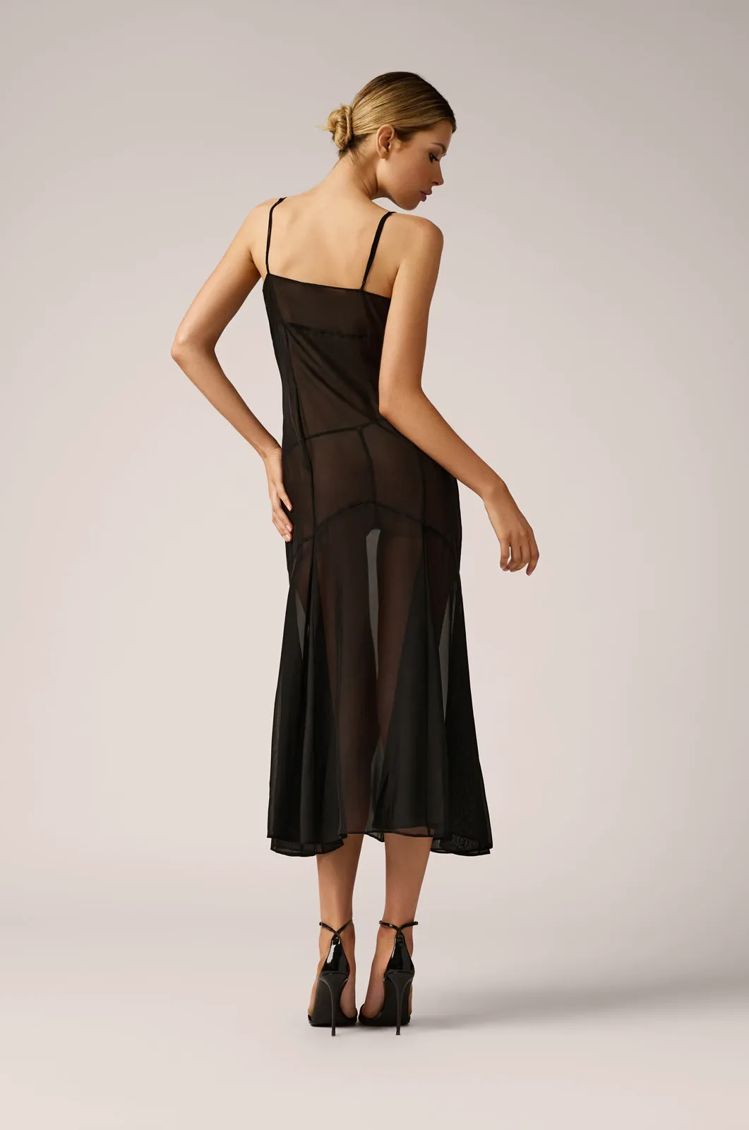 CHIFFON MIDI DRESS
