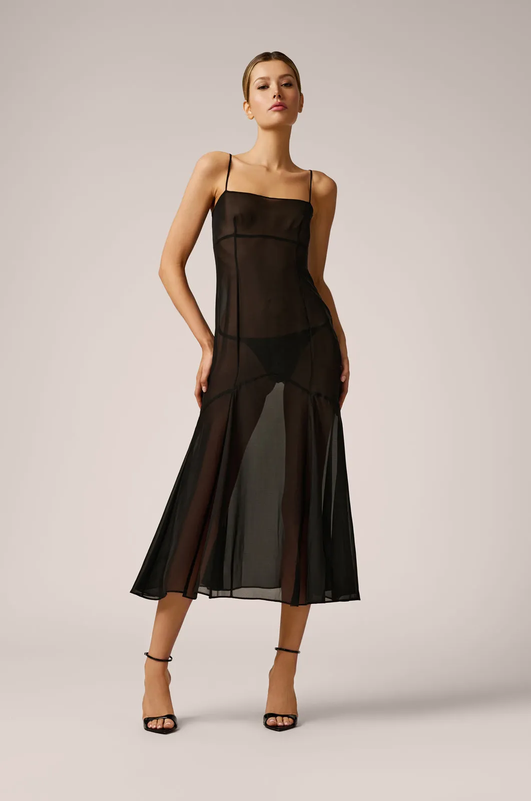 CHIFFON MIDI DRESS