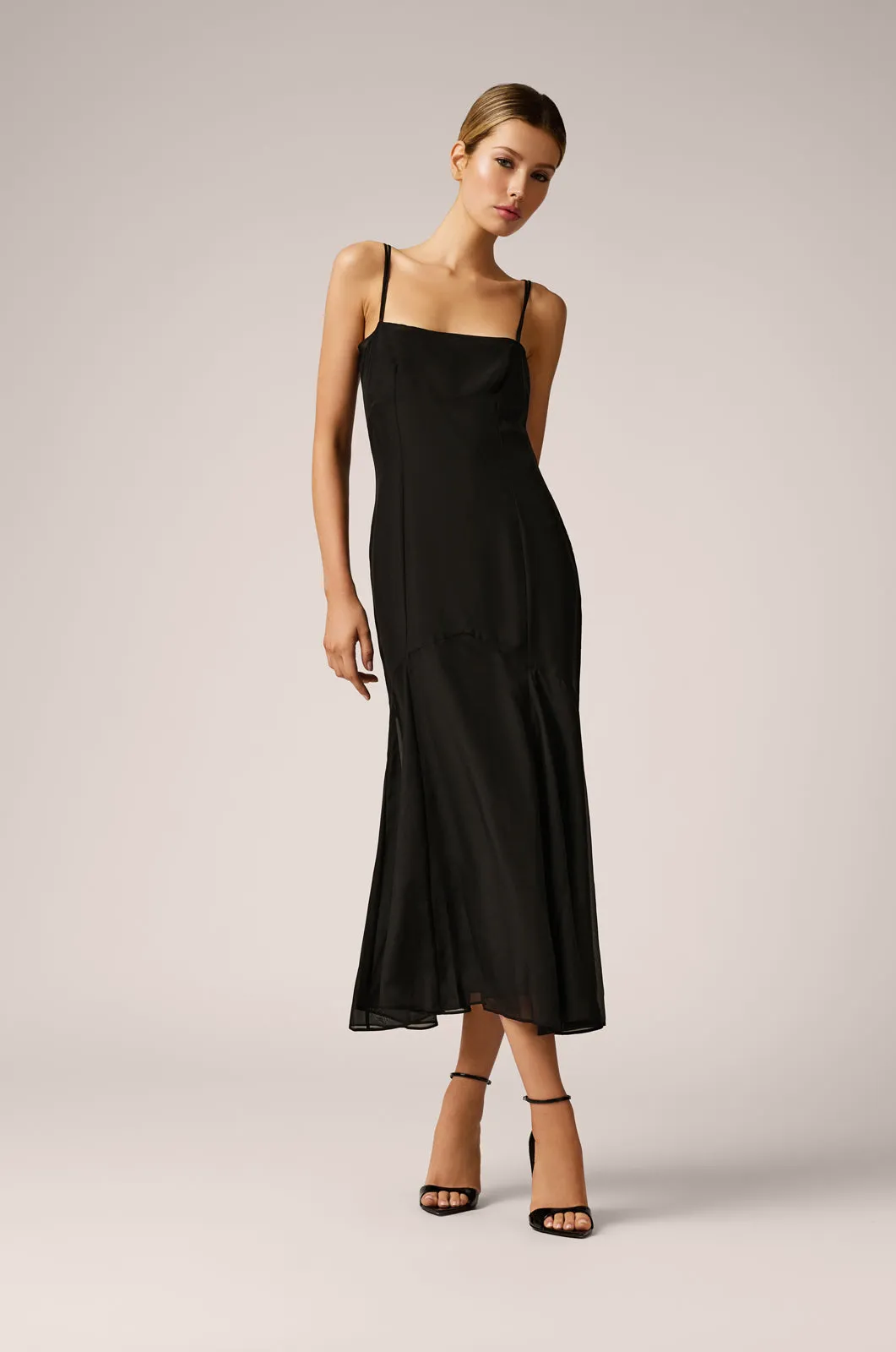 CHIFFON MIDI DRESS
