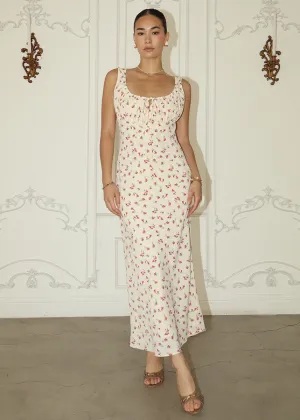 Claudette Floral Midi Dress - Cream