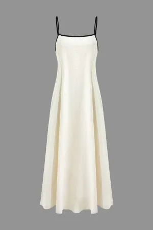 Contrast Trim Slip Midi Dress