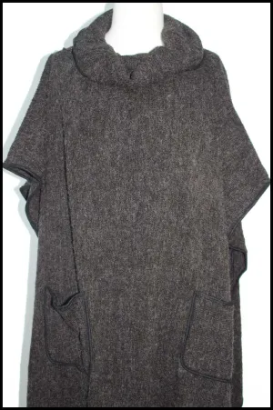 Cowl Neck Poncho with Pockets