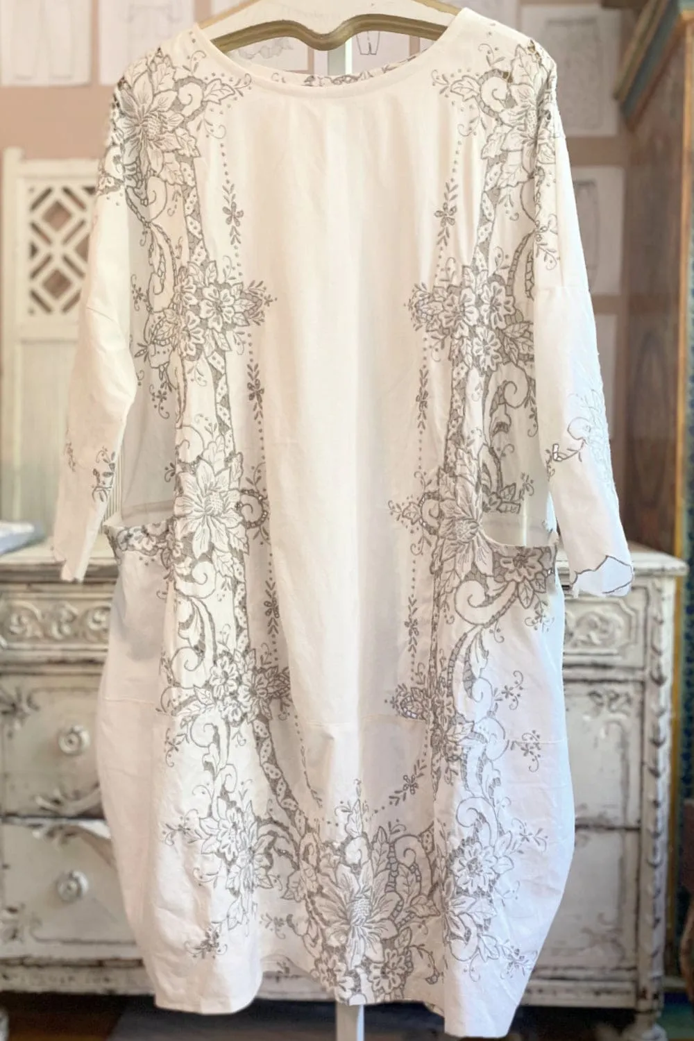 Cutout Embroidery Bubble Dress