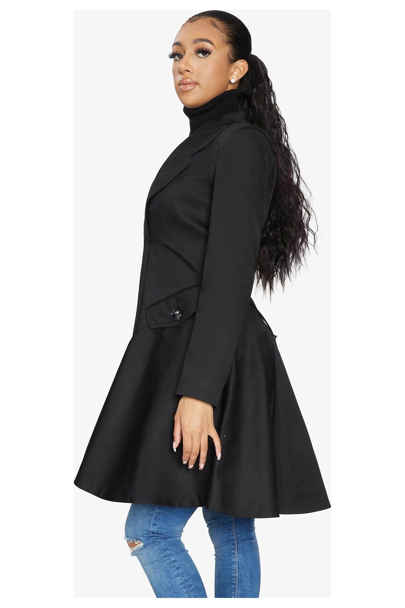 De La Creme Fashions Spring Summer Fit And Flare Skater Coat