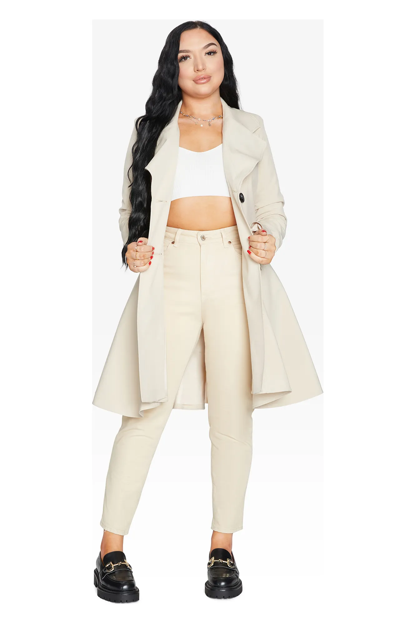 De La Creme Fashions Spring Summer Fit And Flare Skater Coat