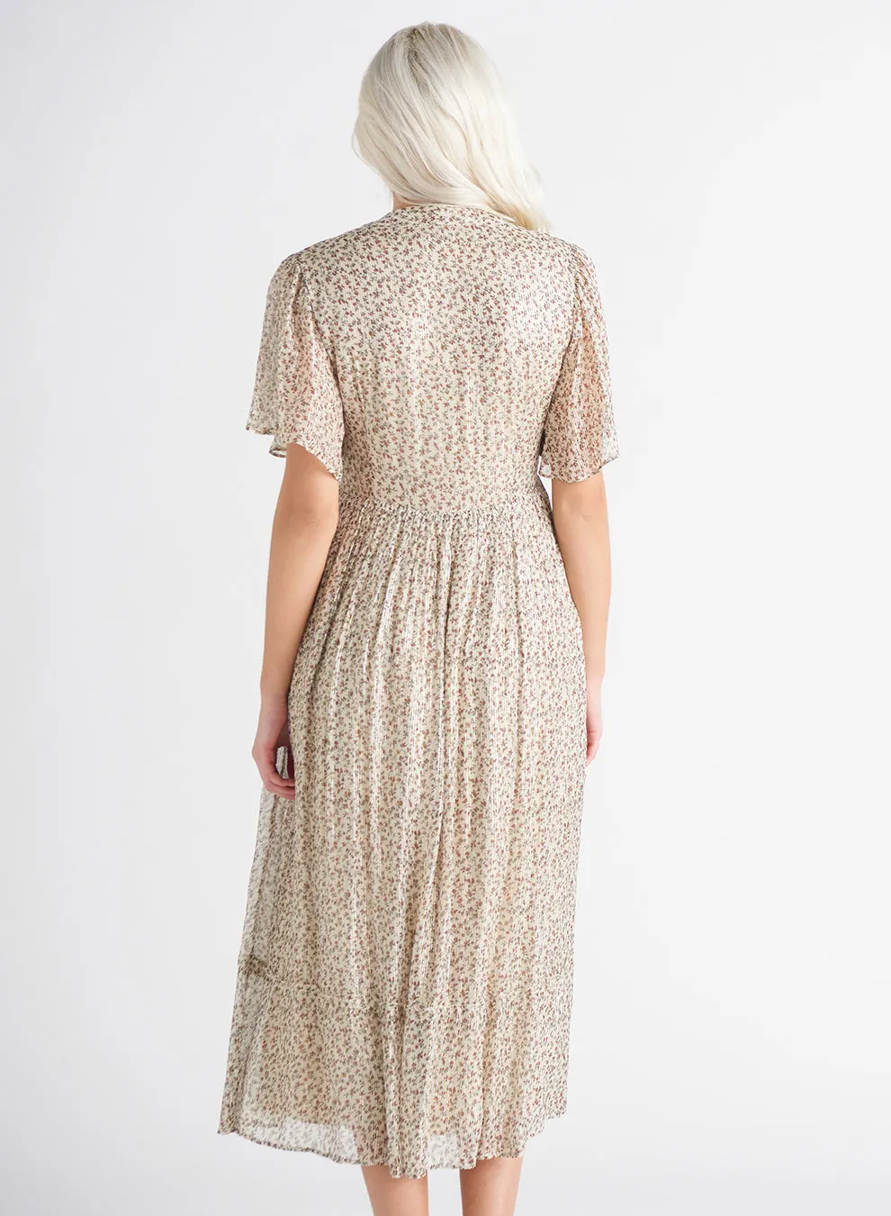 Dex Beatrice Flutter Sleeve Midi Dress