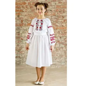 Dress girls with traditional embroidery