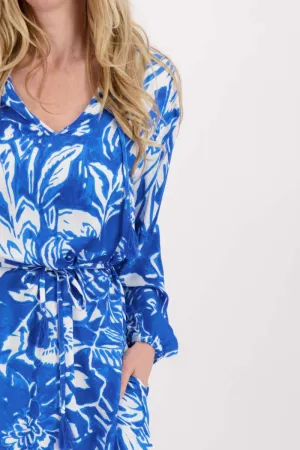 Dress Midi Floral Print in Sea Breeze Pattern 408079MNR by Monari  - OUTLET SALE