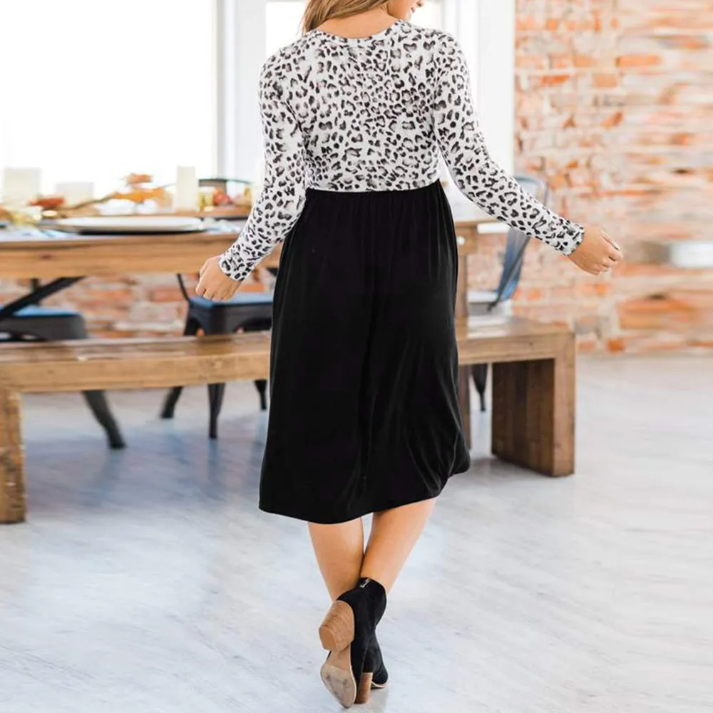 Dunnmall Fresh Perspective Long Sleeve Midi Dress